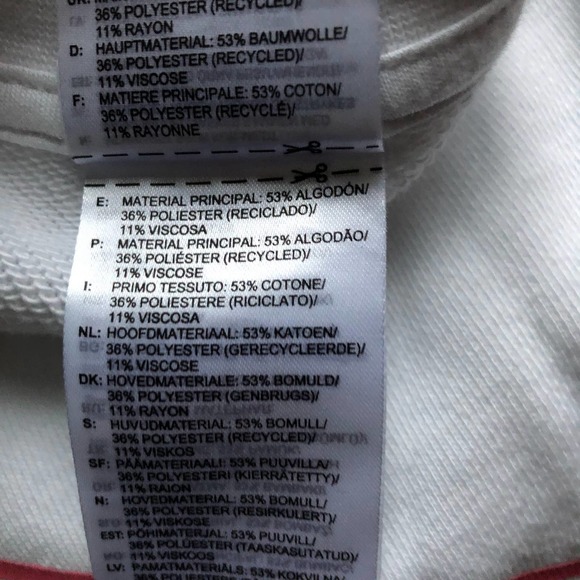 adidas Women's White Essentials Giant Logo Brand Love Pullover Sweatshirt - Picture 9 of 9